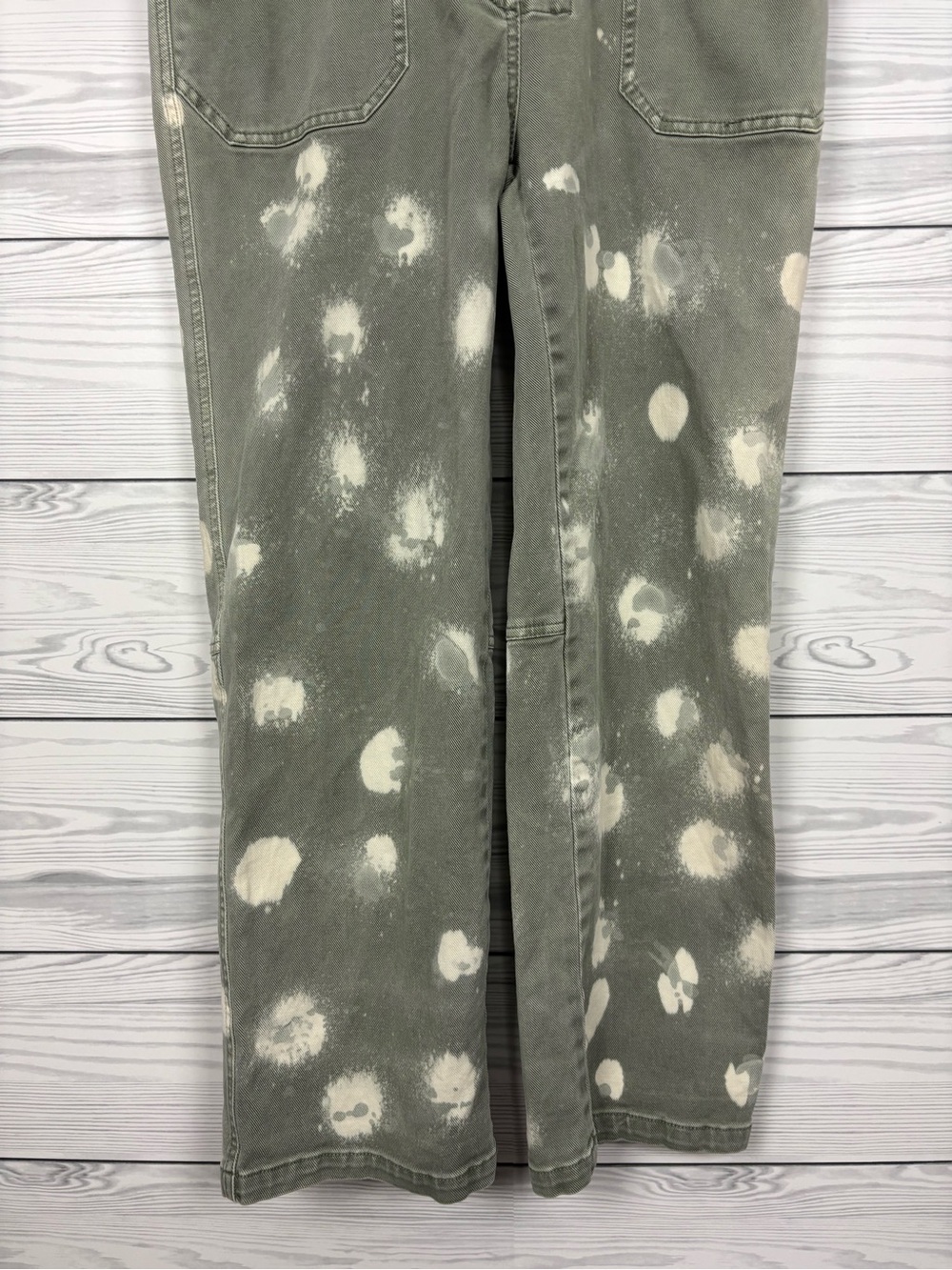 Faherty Sun bleached organic cotton green jumpsuit size medium - Picture 6 of 14